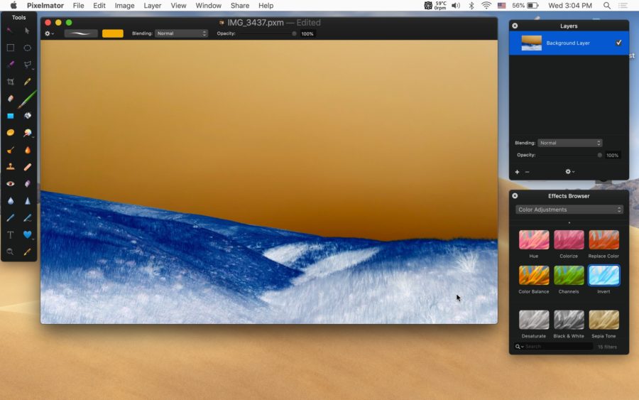 How to Invert Images with Pixelmator on Mac