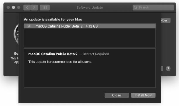 MacOS Catalina public beta 2