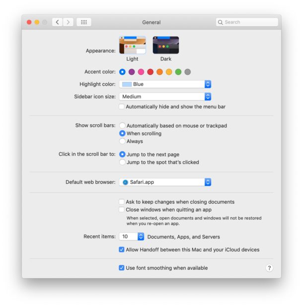 Как изменить цвет акцента для внешнего вида MacOS