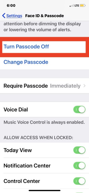 How to completely turn off and disable passcode on iPhone or iPad