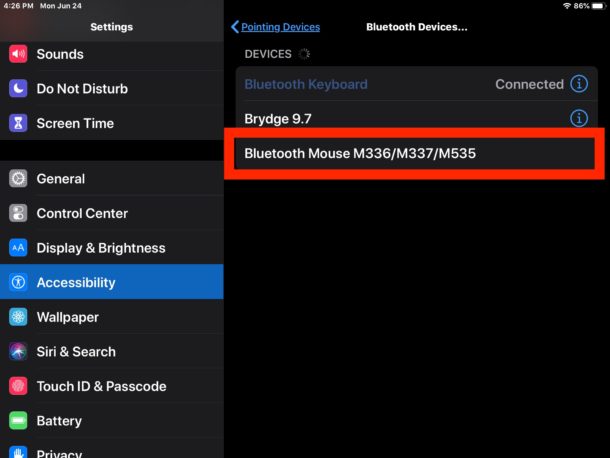 How to connect Bluetooth mouse to iPad