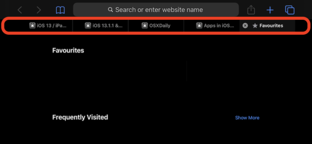 iOS Safari with open tabs
