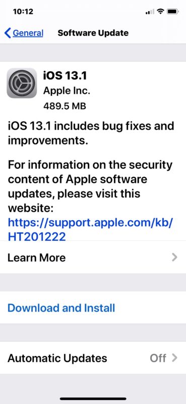 iOS 13.1 download for iPhone