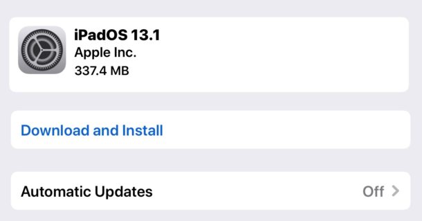 iPadOS 13.1 download