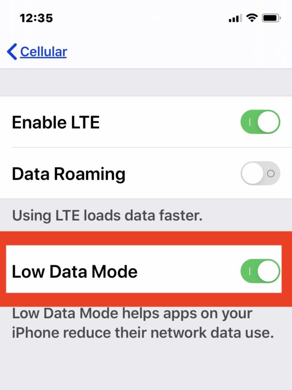 How to use Low Data Mode on iPhone cellular plans