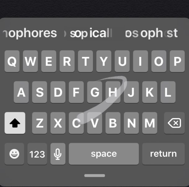 Swipe to Type gestures on iPhone in iOS 13