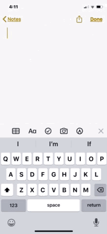 Swipe to Type QuickPath keyboard on iPhone example