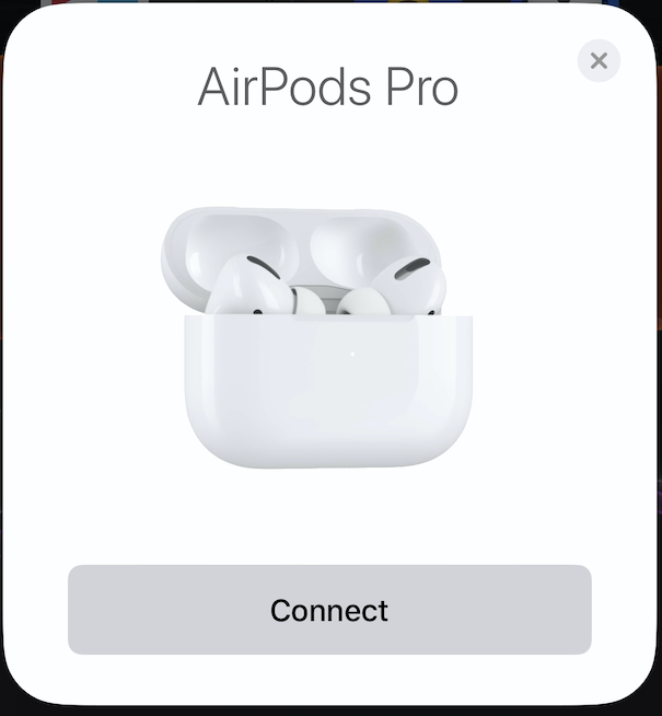 AirPods Pro connection screen