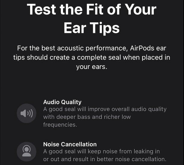 AirPods Pro fit test