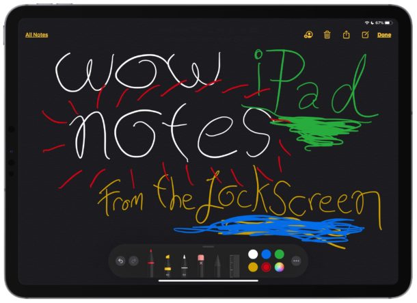 How to take notes from iPad lock screen with Apple Pencil