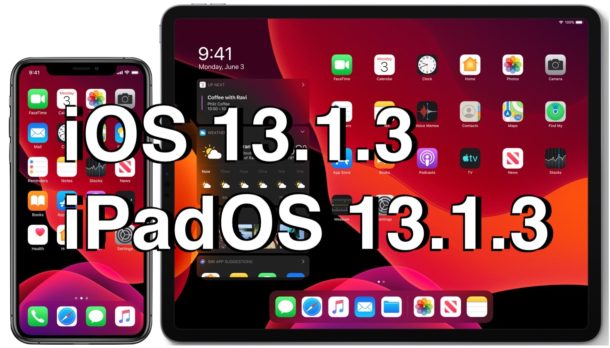 iOS 13.1.3 and iPadOS 13.1.3