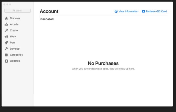 Mac App Store no purchases error message
