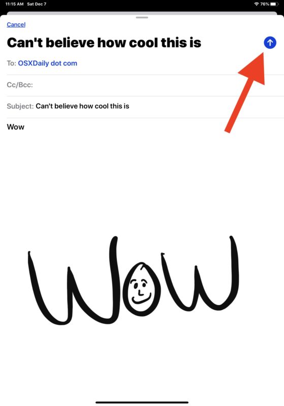 How to draw in email on iPad or iPhone 