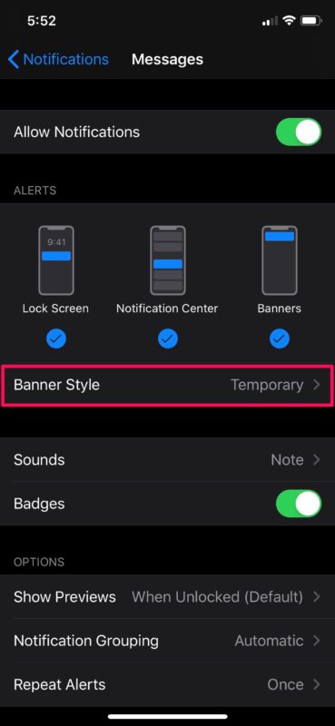 How to Enable Persistent Notifications