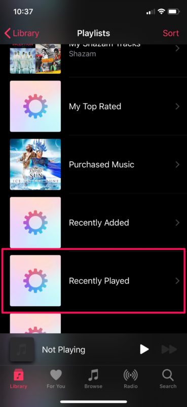 Как увидеть недавно воспроизведенные песни в Apple Music