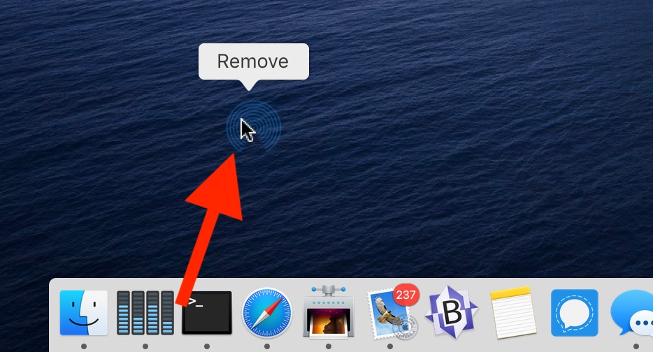 how to get an app off your mac dock