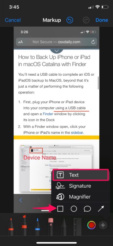 How to Markup Screenshots on iPhone & iPad