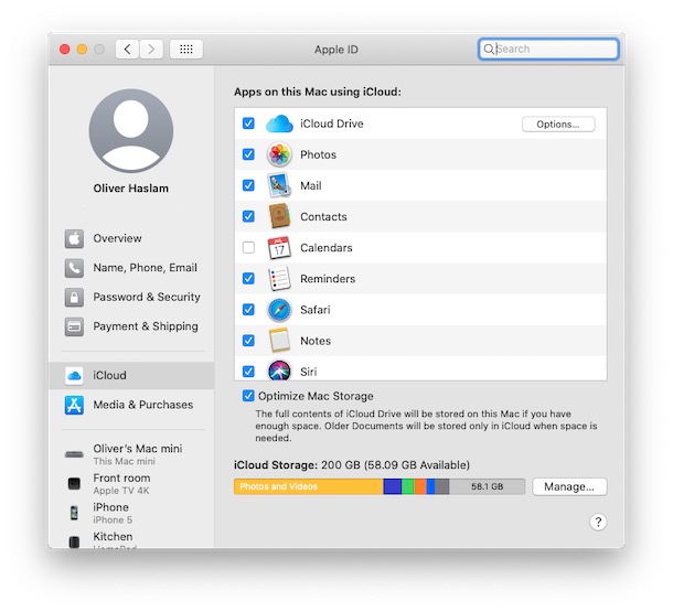 How to access iCloud settings and Apple ID on MacOS