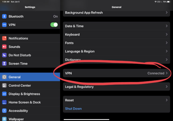 How to see VPN connected time on iPhone or iPad