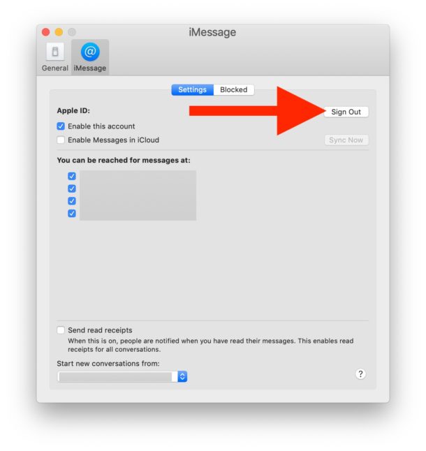 Sign out and back in to iMessage on Mac