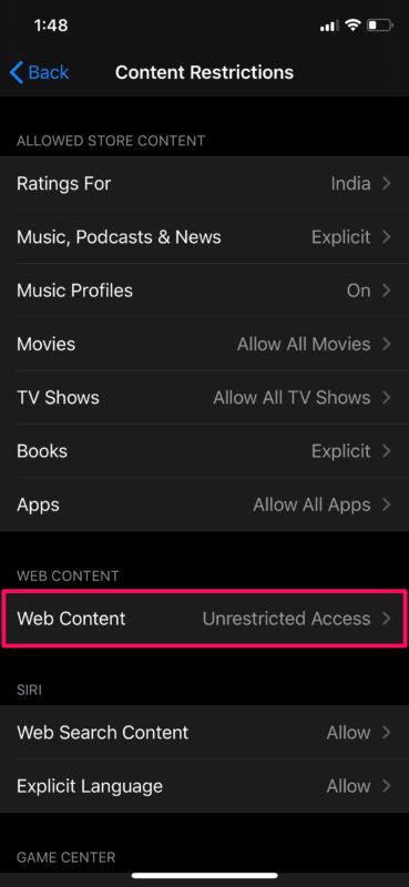 Как заблокировать сайты в Safari на iPhone