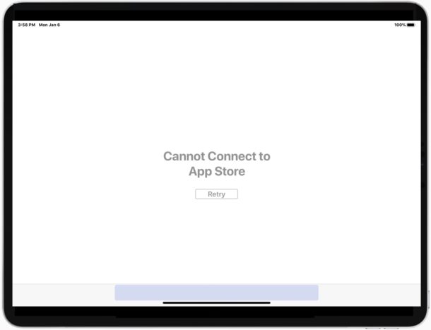 Cannot Connect to App Store on iPhone and iPad error