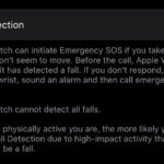 Apple Watch Fall Detection setting