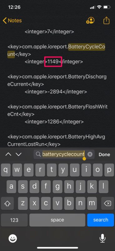 How to check iPhone battery's cycles