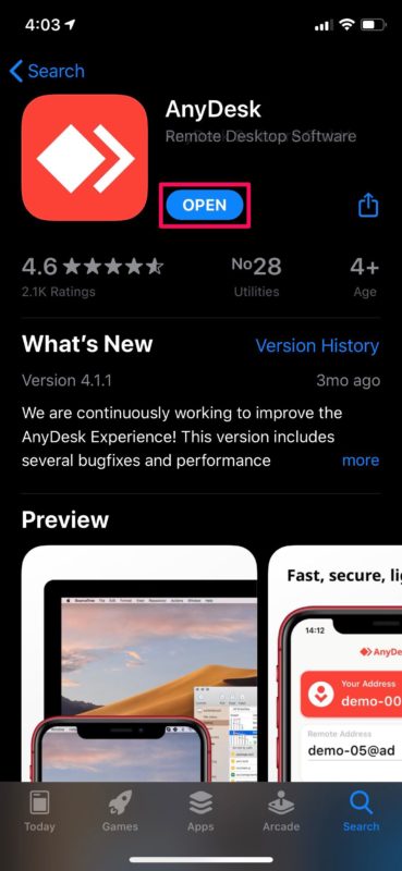 anydesk to iphone