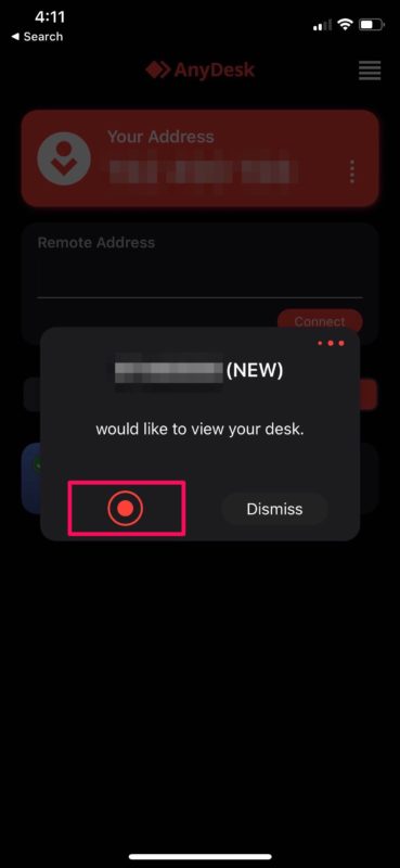 how to share iphone ipad screen anydesk 4