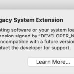 macOS legacy system extension warning