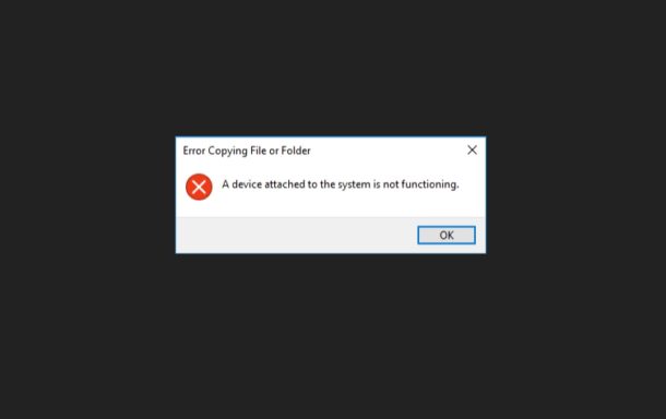 Fix Device Attached to The System is Not Functioning Error on Windows PC