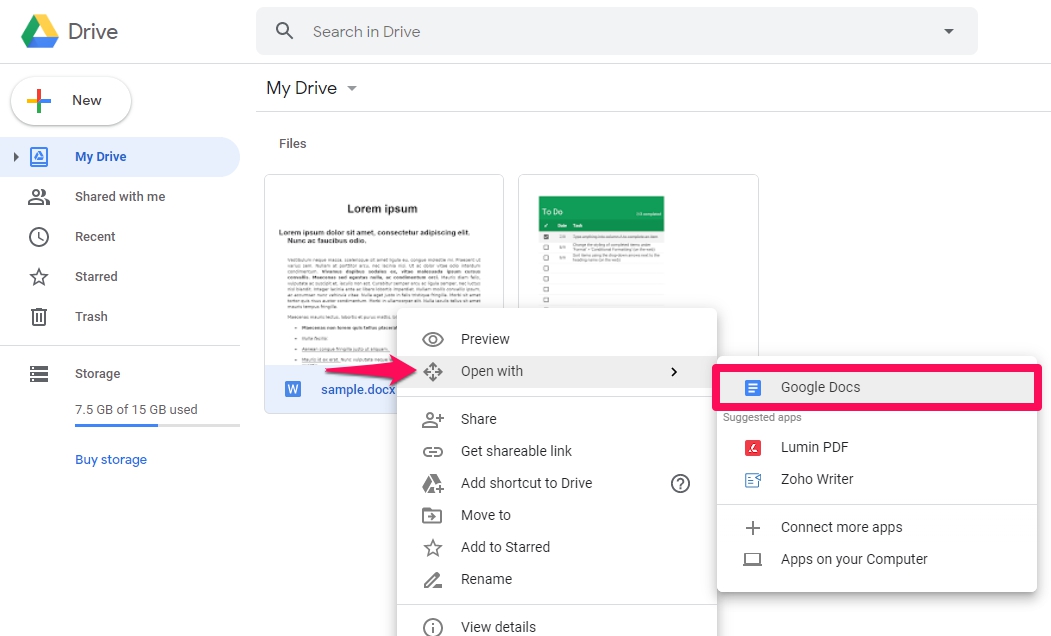 how to find downloaded docs google drive