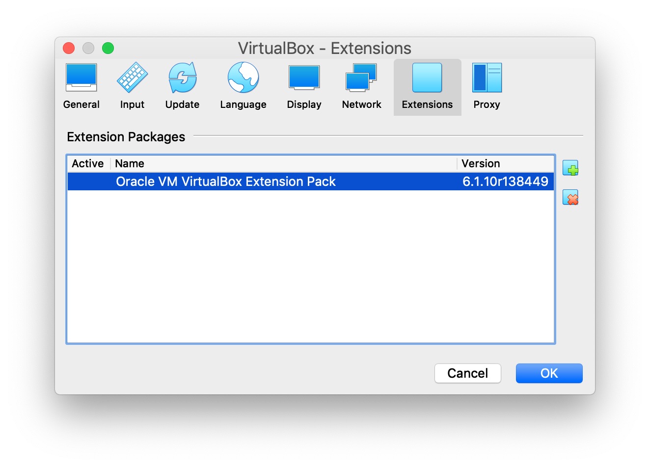 virtualbox extension pack