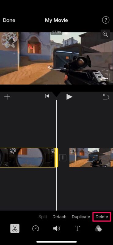 How to Remove a Middle Section of Video on iPhone & iPad with iMovie