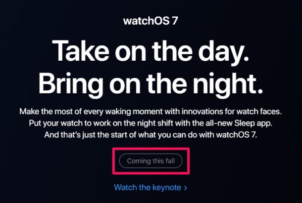 watchOS 7 Release Date