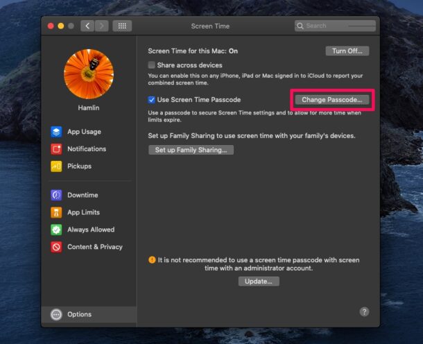 Как сбросить пароль времени экрана на Mac