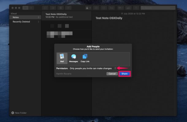 How to Share Notes from Mac