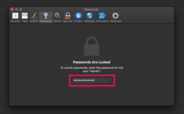 Как да видите запазените пароли в Safari на Mac