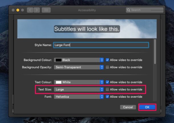 How to Change Subtitle Font Size on Mac