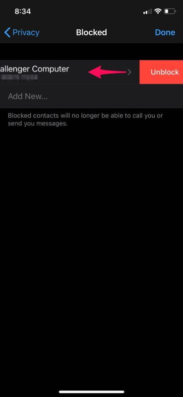 Unblock whatsapp contact iphone