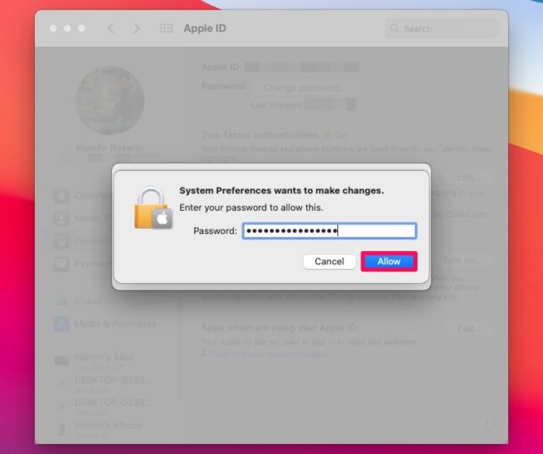 Как сбросить пароль iCloud на Mac