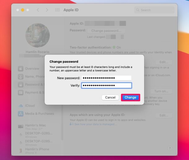 Как сбросить пароль iCloud на Mac