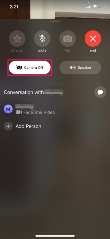 Как выключить камеру при звонках FaceTime с iPhone и iPad
