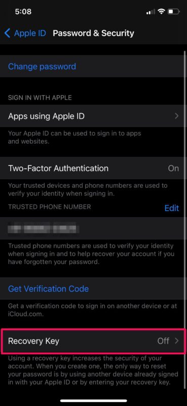 How to Create an Apple ID Recovery Key