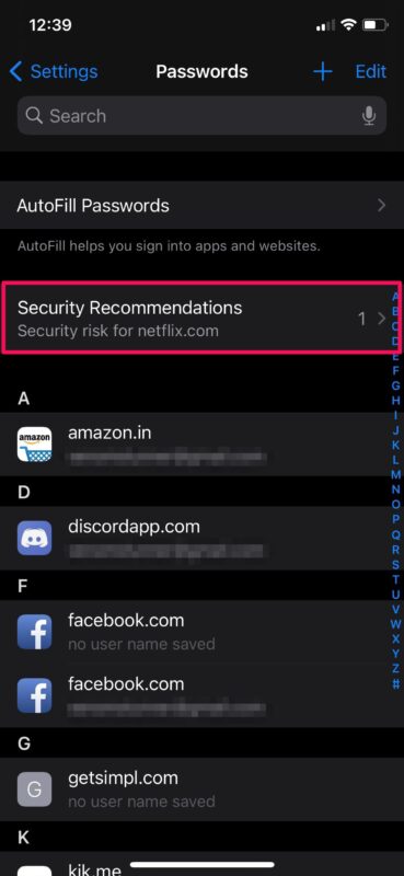 Как проверить рекомендации по безопасности паролей на iPhone и iPad