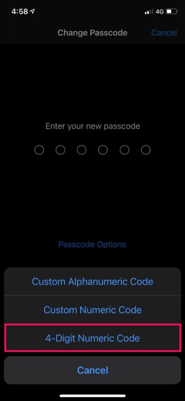 How to Switch to Four Digit Passcode on iPhone
