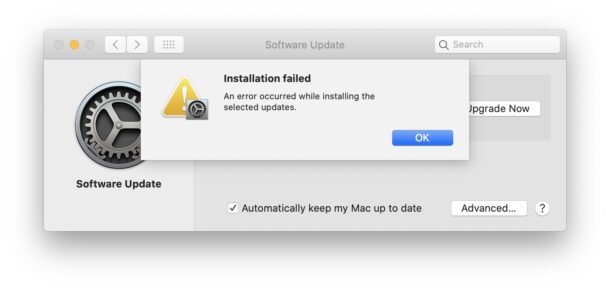 Big Sur installation failed error
