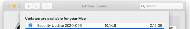 MacOS Mojave Security Update 2020-006