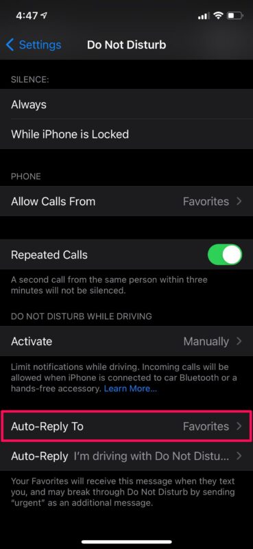 How to Change Auto-Reply Message for DND While Driving on iPhone